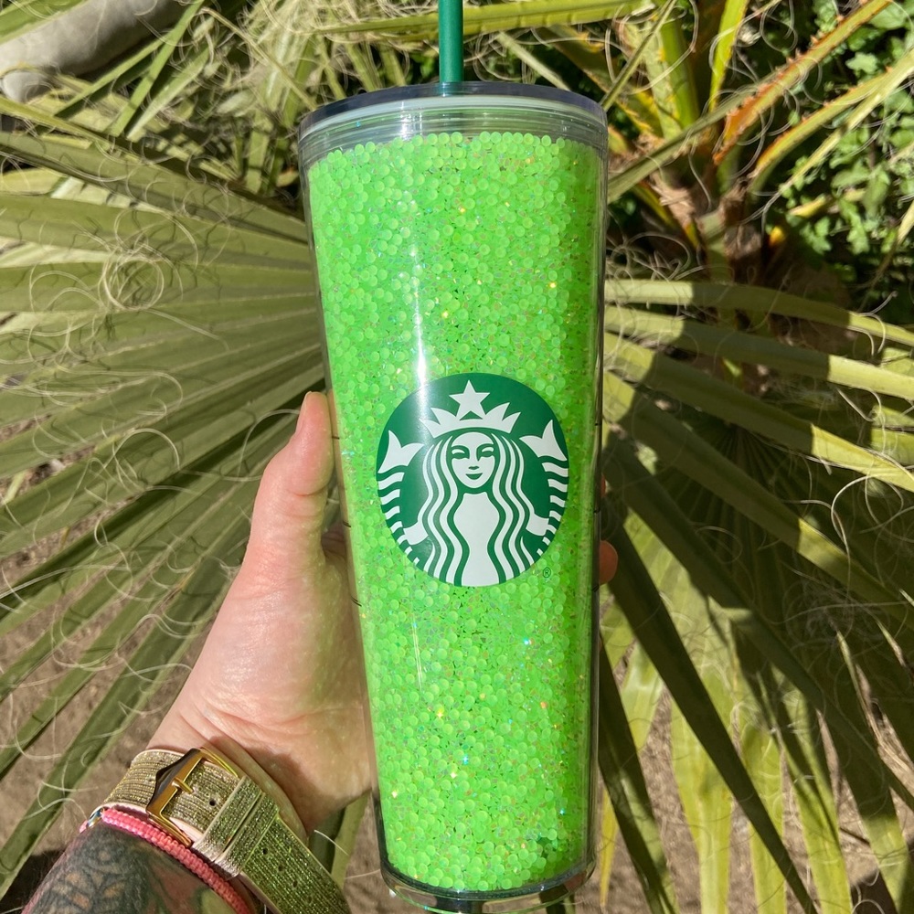 New! Lime green jelly crystal filled Starbucks Venti cup